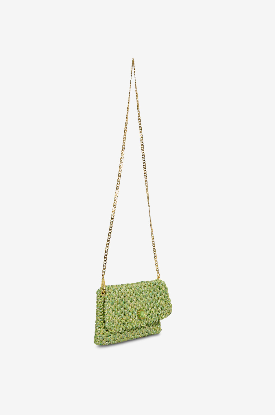 BOKS&BAUM PARIS Glitzernde gehäkelte Ketten-Schultertasche Anton Damen GRÜN 2