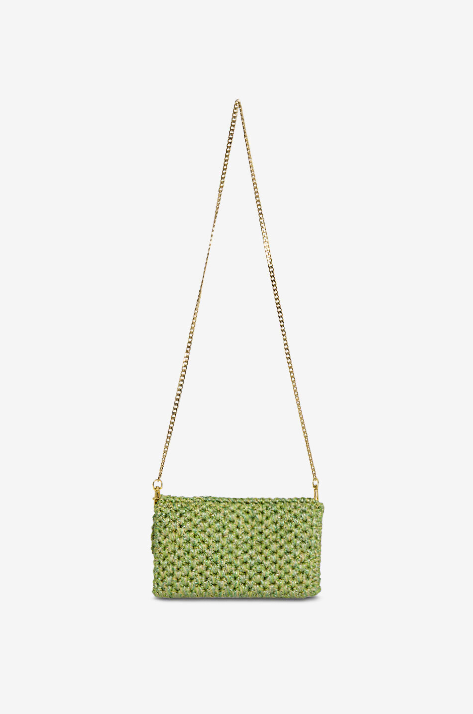 BOKS&BAUM PARIS Glitzernde gehäkelte Ketten-Schultertasche Anton Damen GRÜN 3