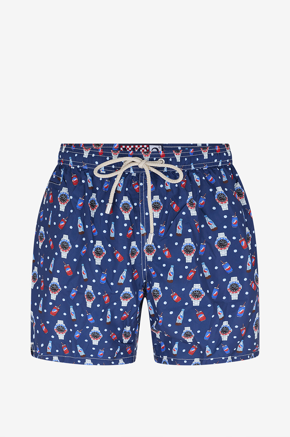 Short de bain imprimé fantaisie - MC2 SAINT BARTH - BLEU FONCE