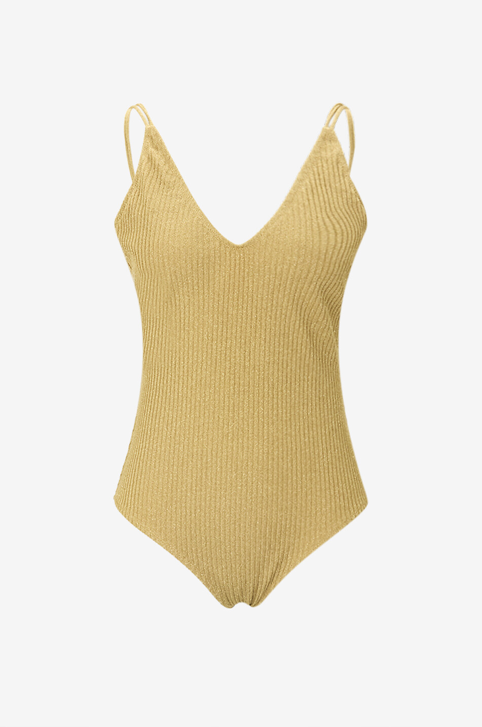 TOOSHIE Maillot de bain une pièce à col V en jersey lurex Isabella Crostina Femme DORE 1