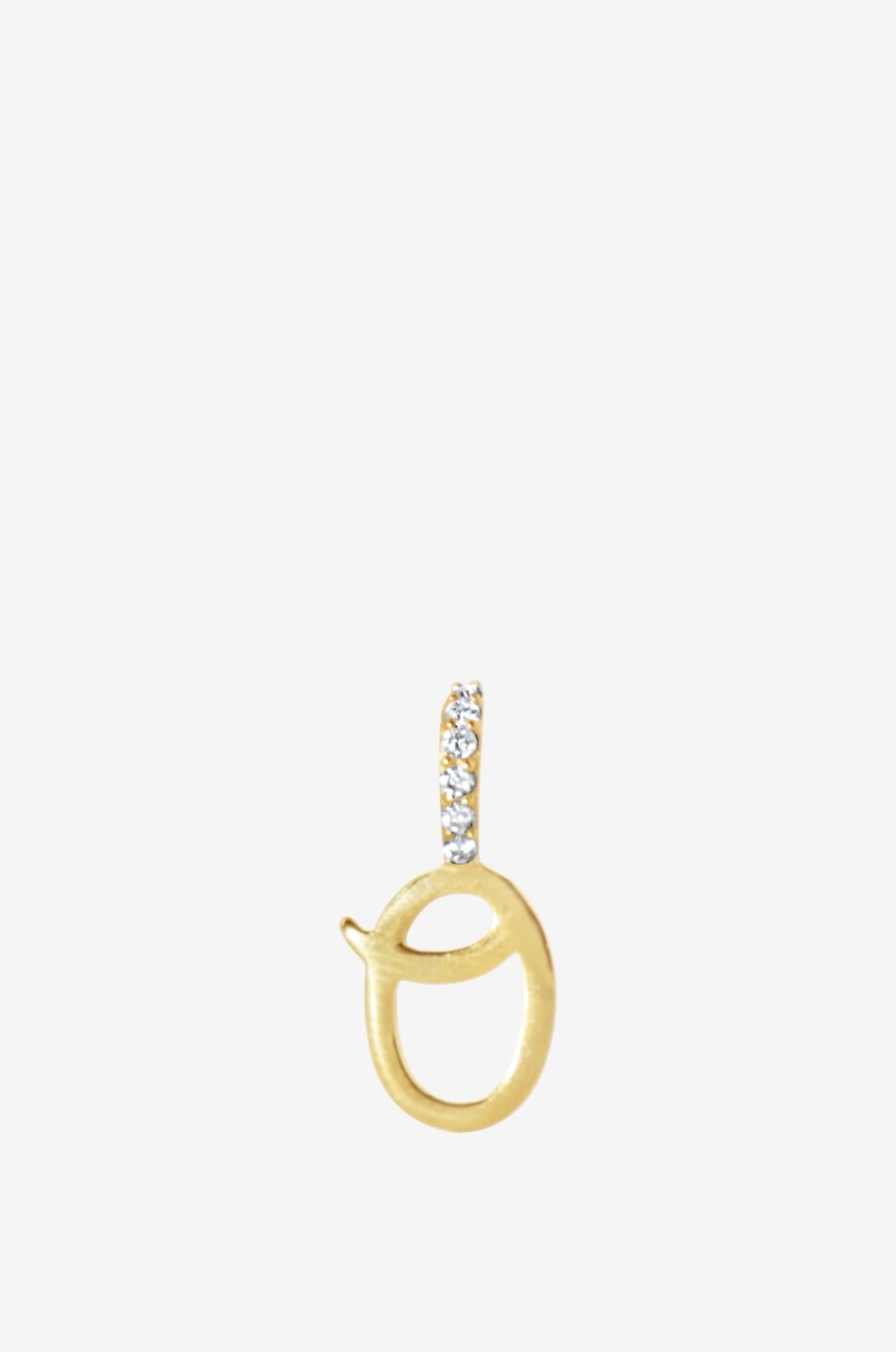 Goldener Anhänger mit Zirkonia Initial Charm - O