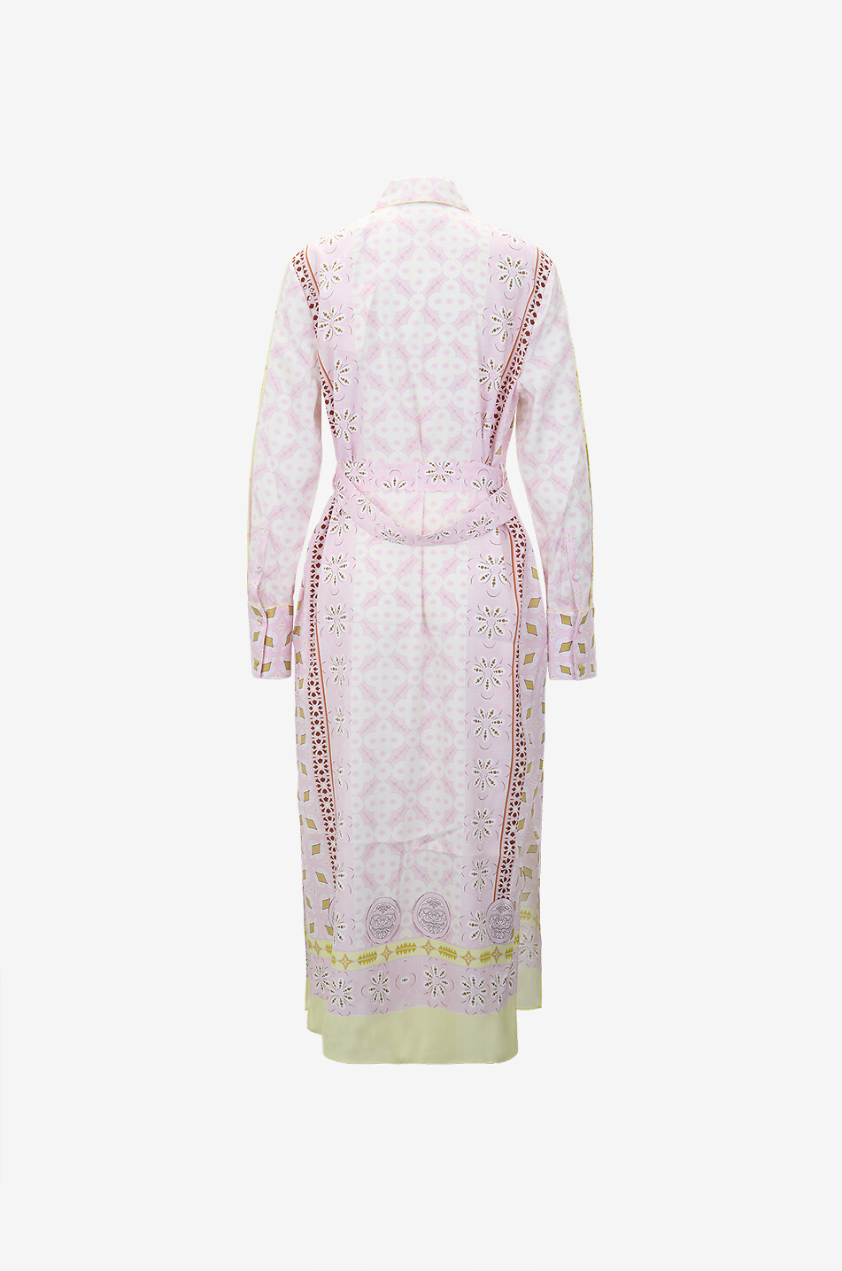 HERZENS Scarf printed silk blend midi shirt dress Women LIGHT PINK 2
