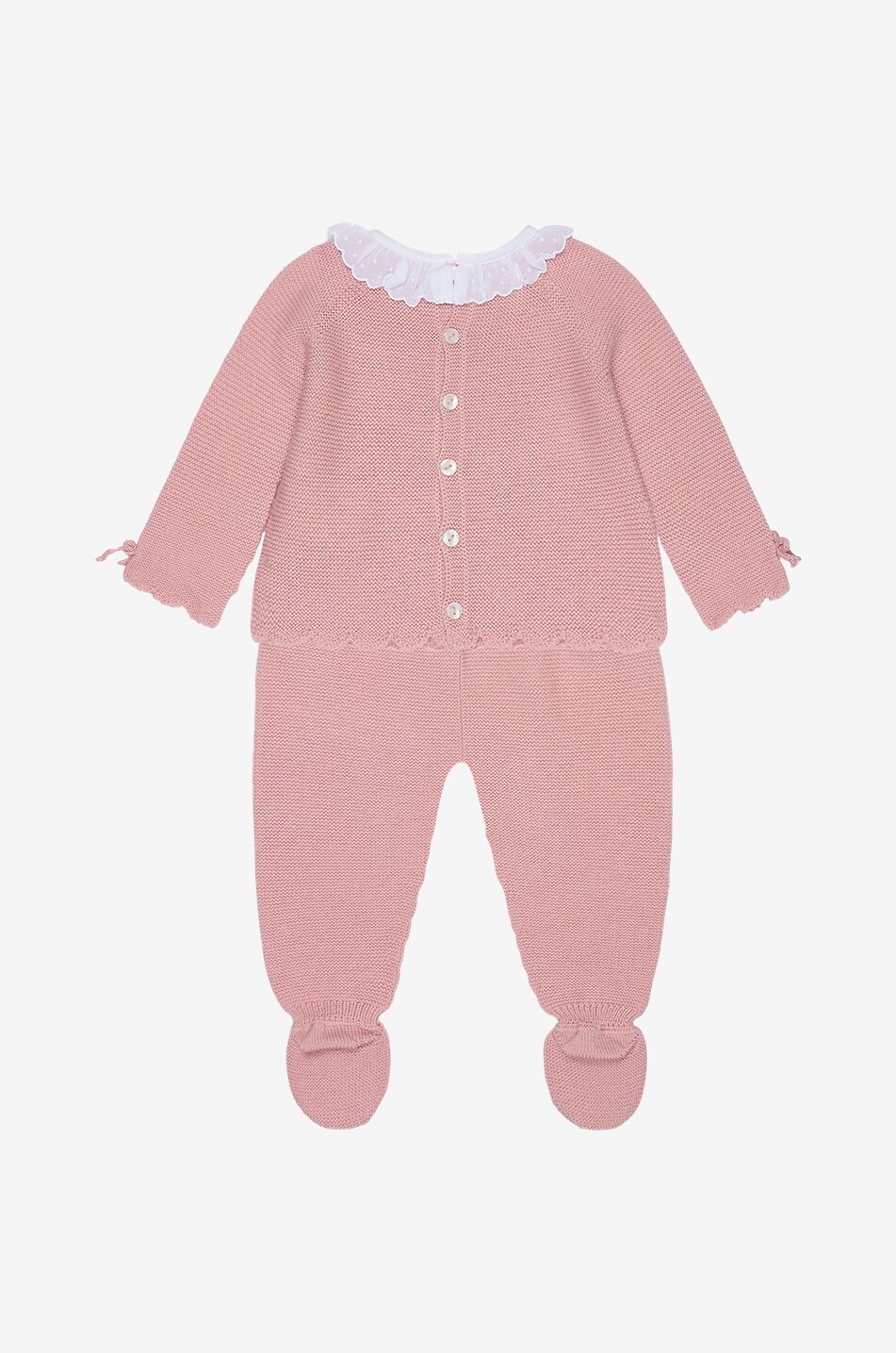 LA COQUETA Ensemble pull torsadé et pantalon en maille bébé Leonor Bébé ROSE 2