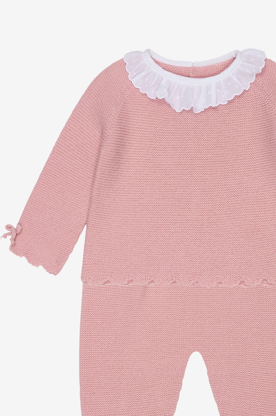 LA COQUETA Ensemble pull torsadé et pantalon en maille bébé Leonor Bébé ROSE 3