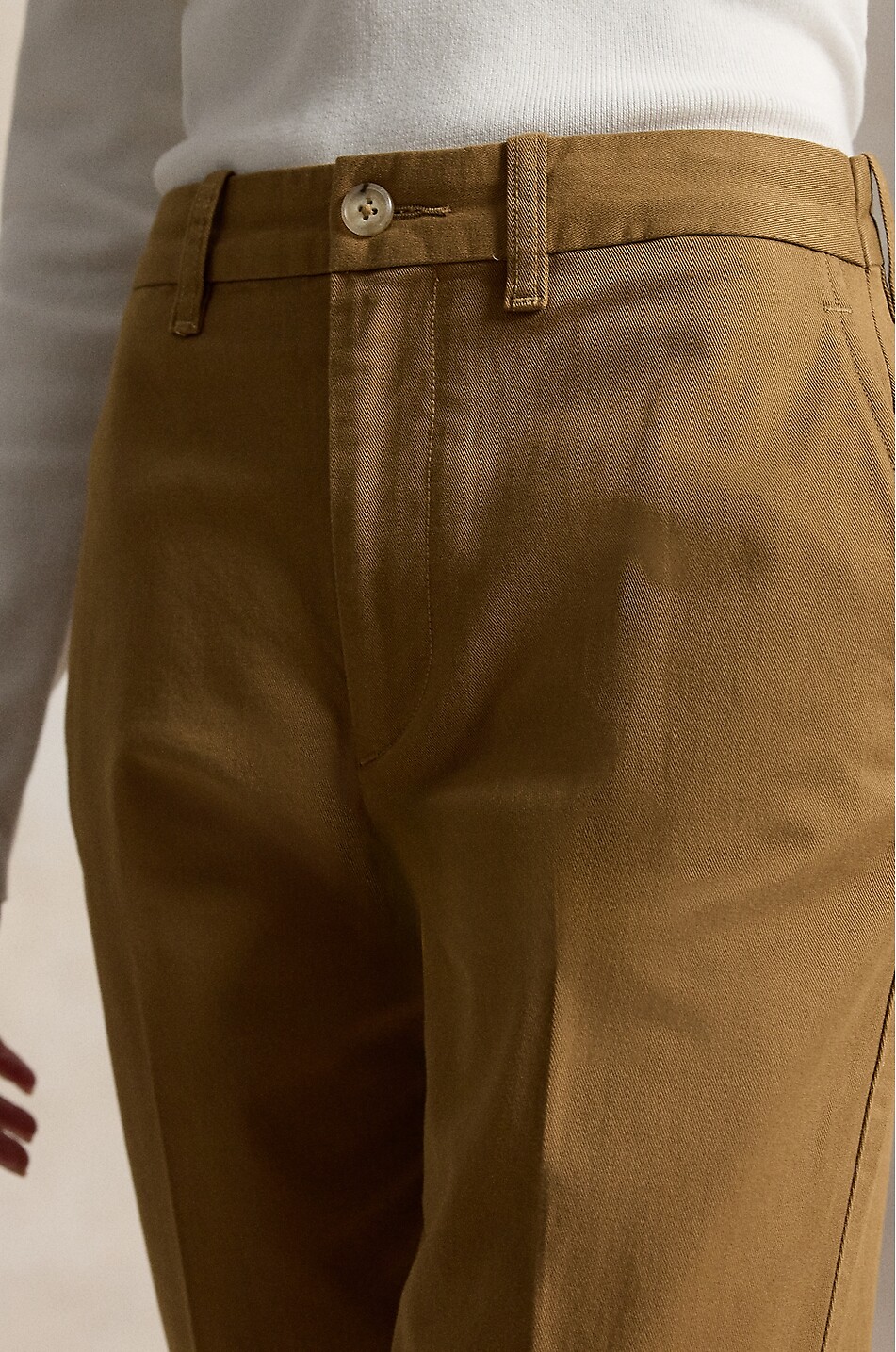 POLO RALPH LAUREN Pantalon chino en sergé de coton Slim Cropped Femme MARRON 5