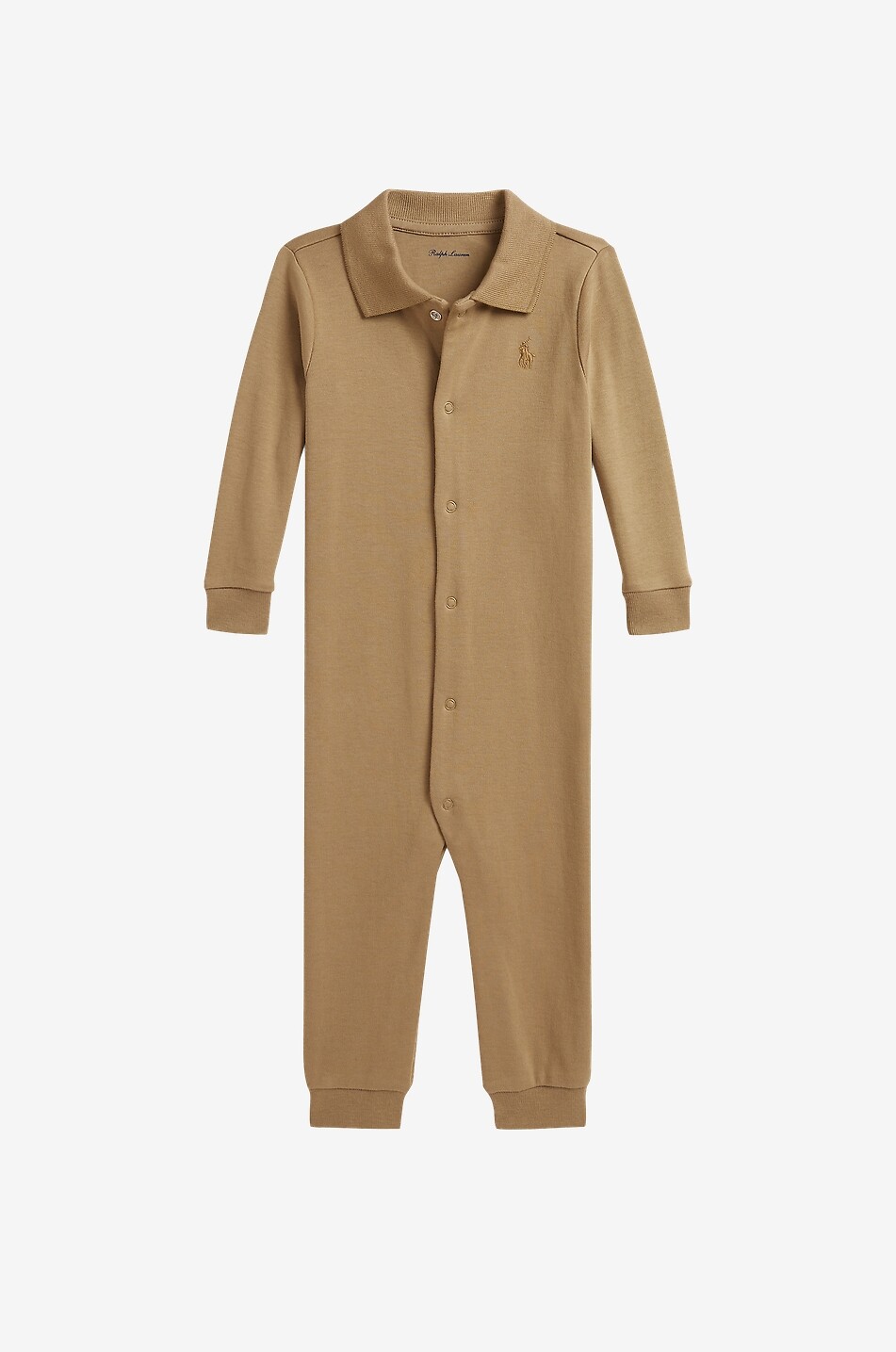 POLO RALPH LAUREN Pony baby polo-collar cotton all-in-one Baby CAMEL 1