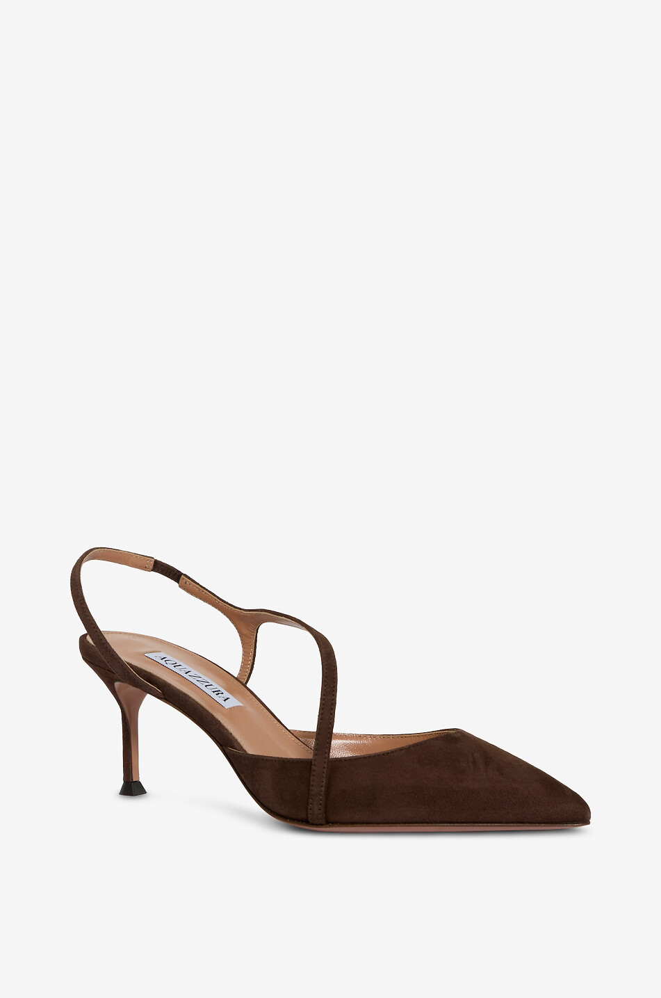 AQUAZZURA Dynasty 65 suede slingback pumps Women BROWN 1