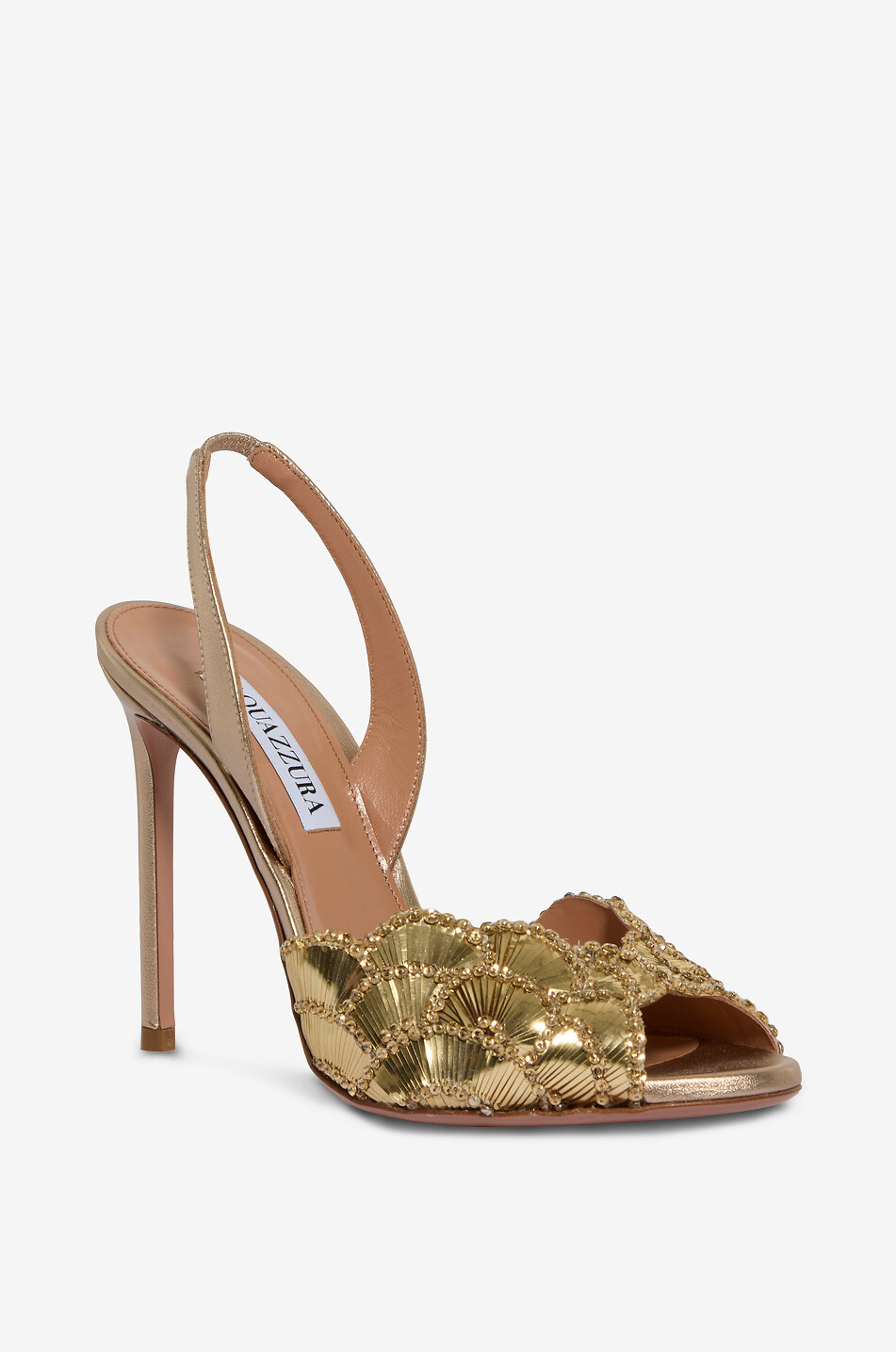 AQUAZZURA Sandalen mit Pfennigabsatz und Pailletten Ce Soir 105 Damen GOLDEN 1