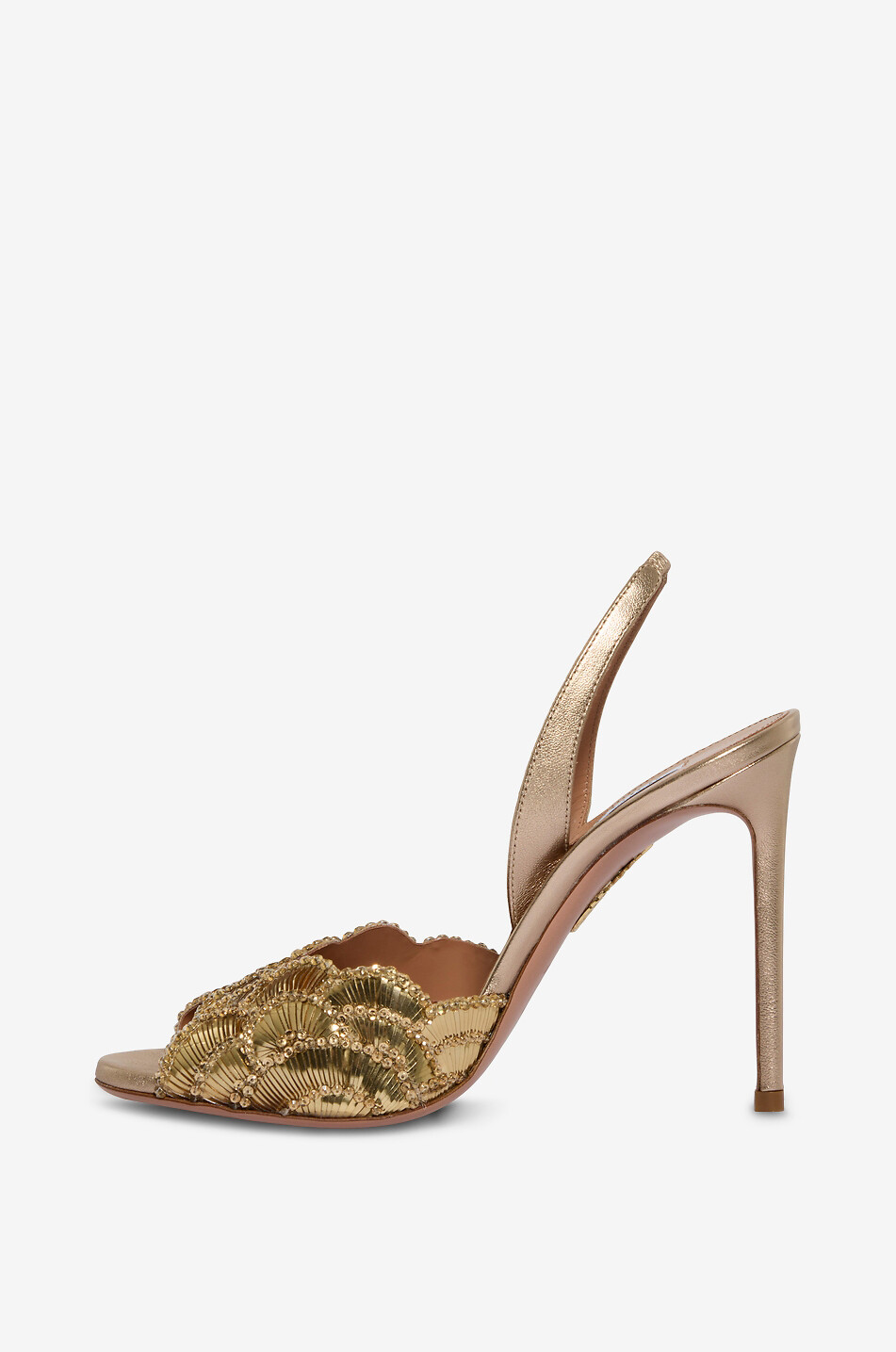 AQUAZZURA Sandalen mit Pfennigabsatz und Pailletten Ce Soir 105 Damen GOLDEN 3