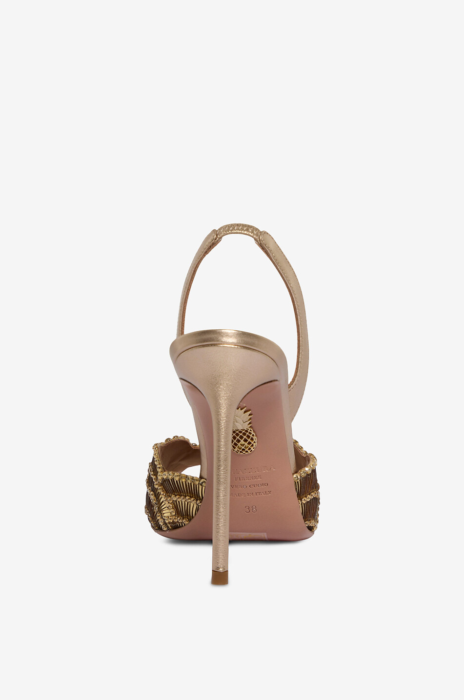 AQUAZZURA Sandalen mit Pfennigabsatz und Pailletten Ce Soir 105 Damen GOLDEN 4