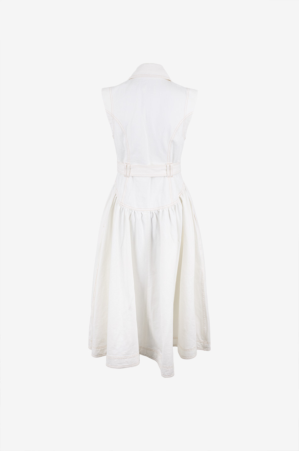 AJE Liliana sleeveless fitted denim midi shirt dress Women WHITE 3