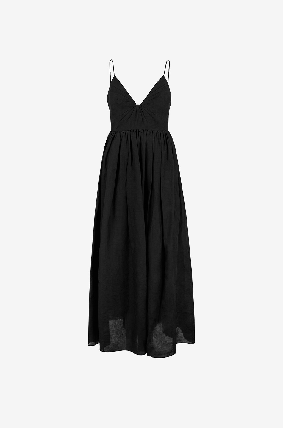 AJE Langes Kleid mit V-Ausschnitt aus Canvas Vacation Damen SCHWARZ 2