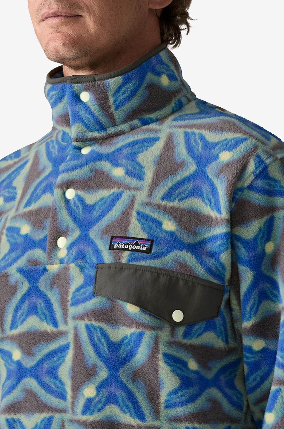PATAGONIA Fleece-Sweatshirt mit Stehkragen Snap-T Herren DUNKELBLAU 5