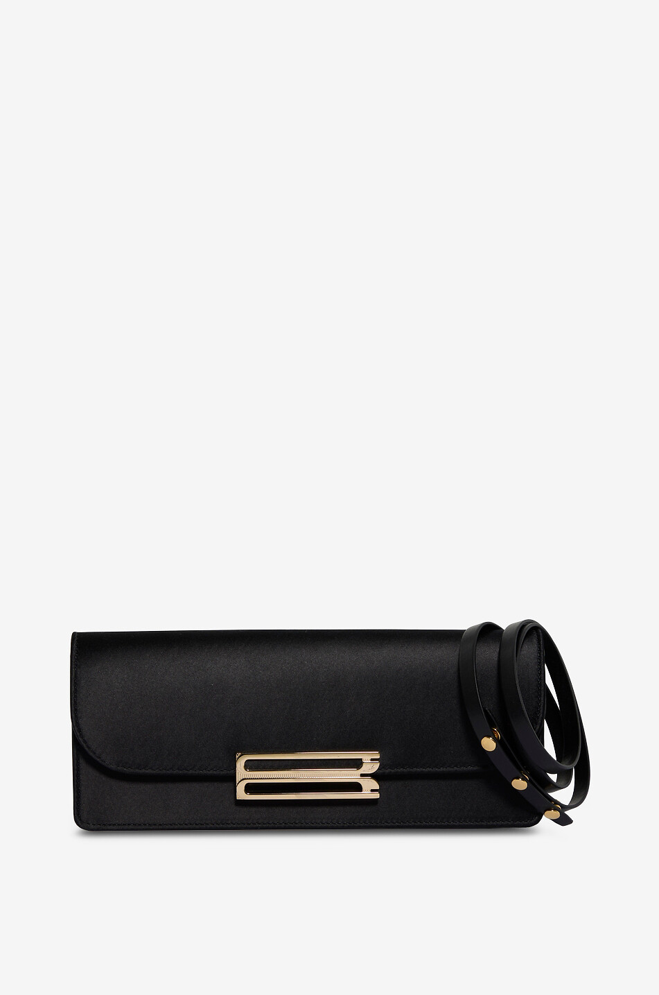 VICTORIA BECKHAM Dorian East-West satin clutch Women BLACK 1