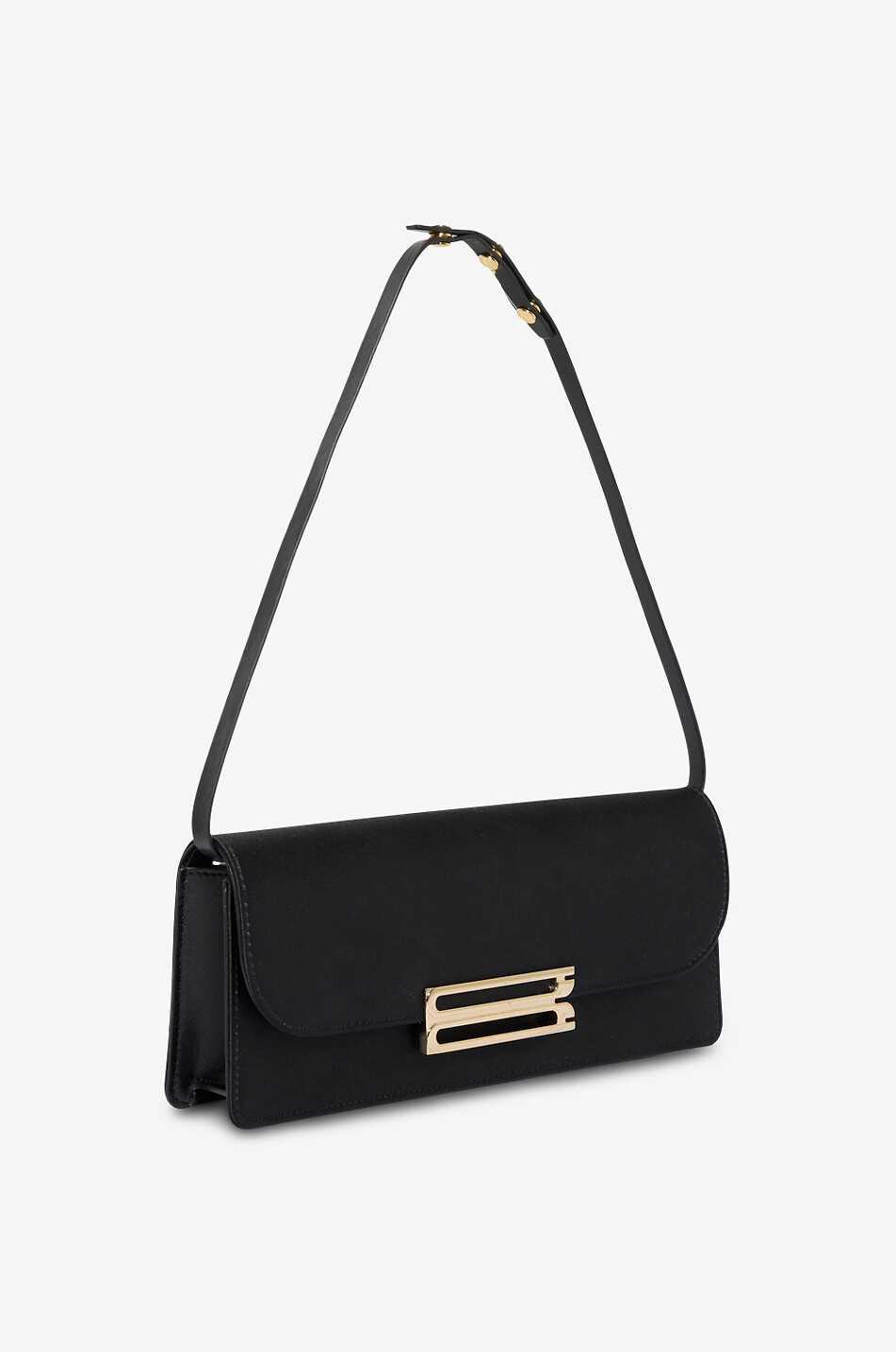 VICTORIA BECKHAM Dorian East-West satin clutch Women BLACK 2