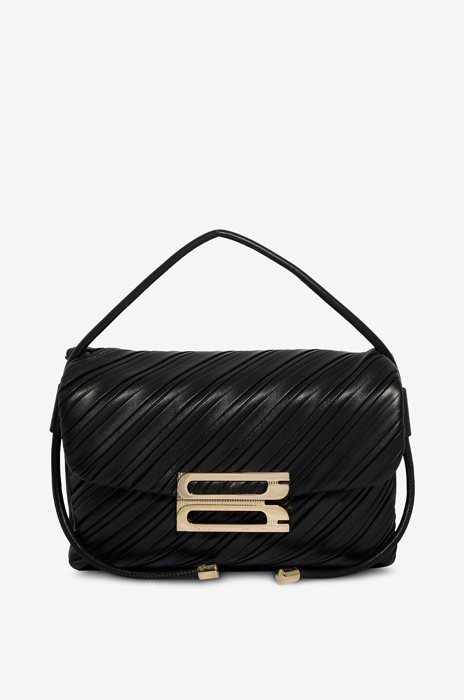 VICTORIA BECKHAM Sac porté épaule plissé en cuir de veau Soft Dorian Femme NOIR 1