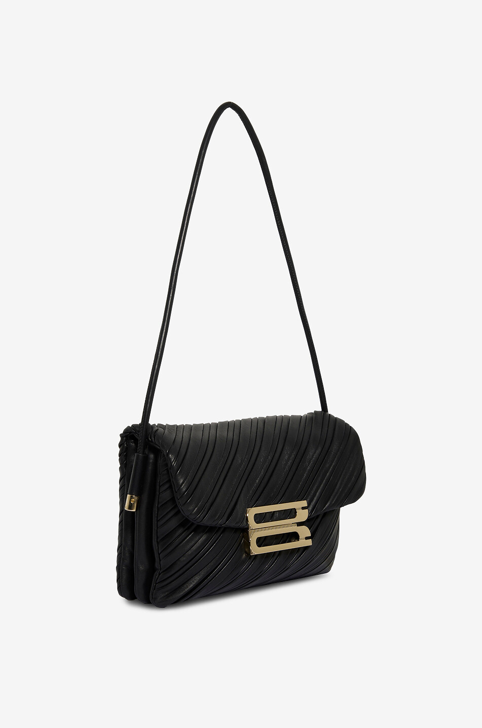 VICTORIA BECKHAM Sac porté épaule plissé en cuir de veau Soft Dorian Femme NOIR 2