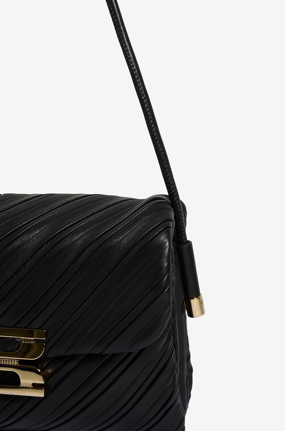 VICTORIA BECKHAM Sac porté épaule plissé en cuir de veau Soft Dorian Femme NOIR 5
