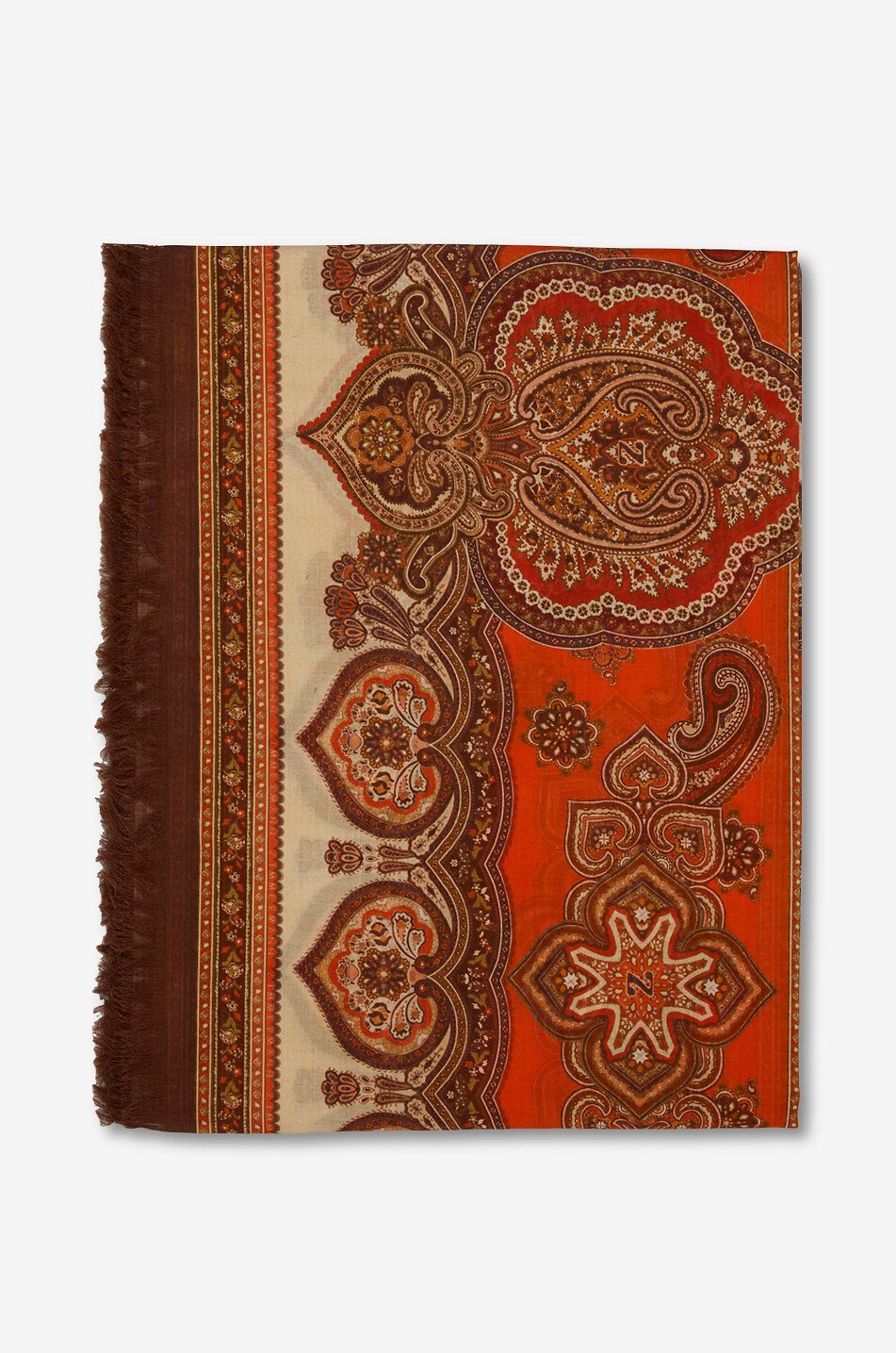 ZIMMERMANN Fringed Paisley printed cotton pareo Women ORANGE 1