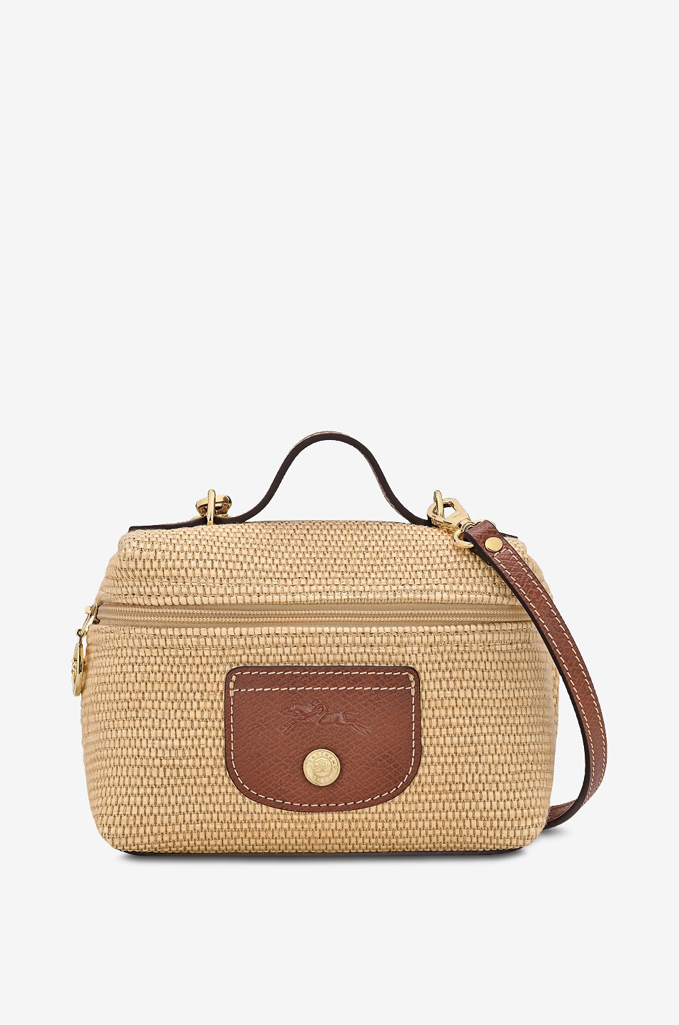 Umhängetasche aus Bast und Leder Le Pliage Collection XS