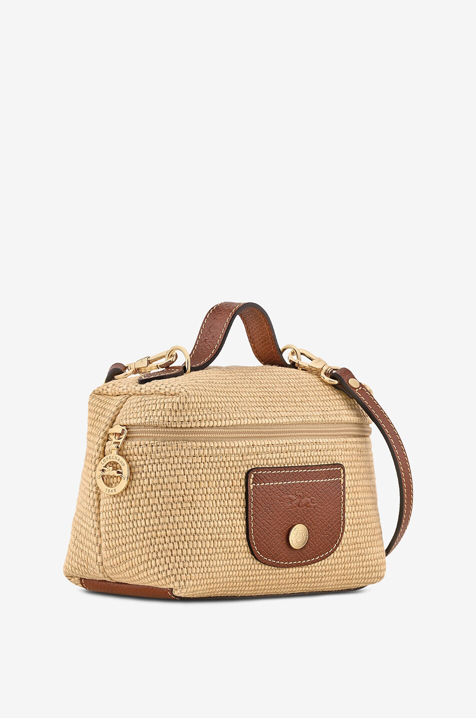 LONGCHAMP Umhängetasche aus Bast und Leder Le Pliage Collection XS Damen HELLBRAUN 4
