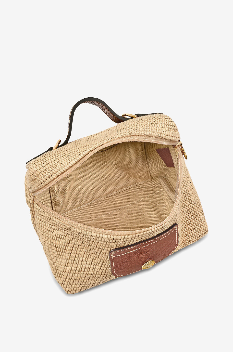 LONGCHAMP Umhängetasche aus Bast und Leder Le Pliage Collection XS Damen HELLBRAUN 5