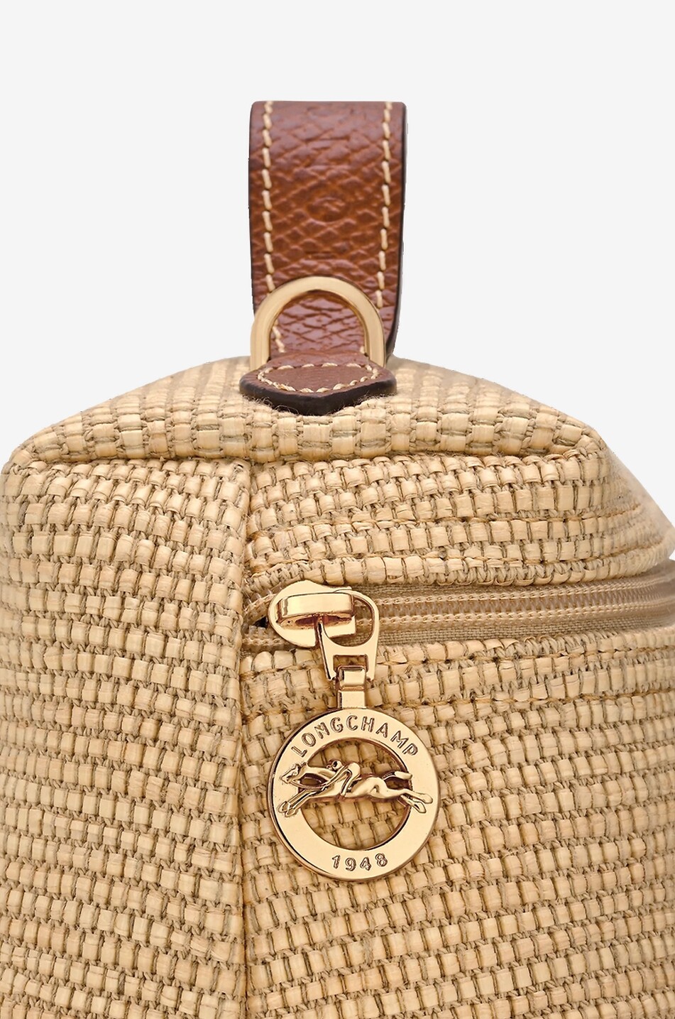 LONGCHAMP Umhängetasche aus Bast und Leder Le Pliage Collection XS Damen HELLBRAUN 6