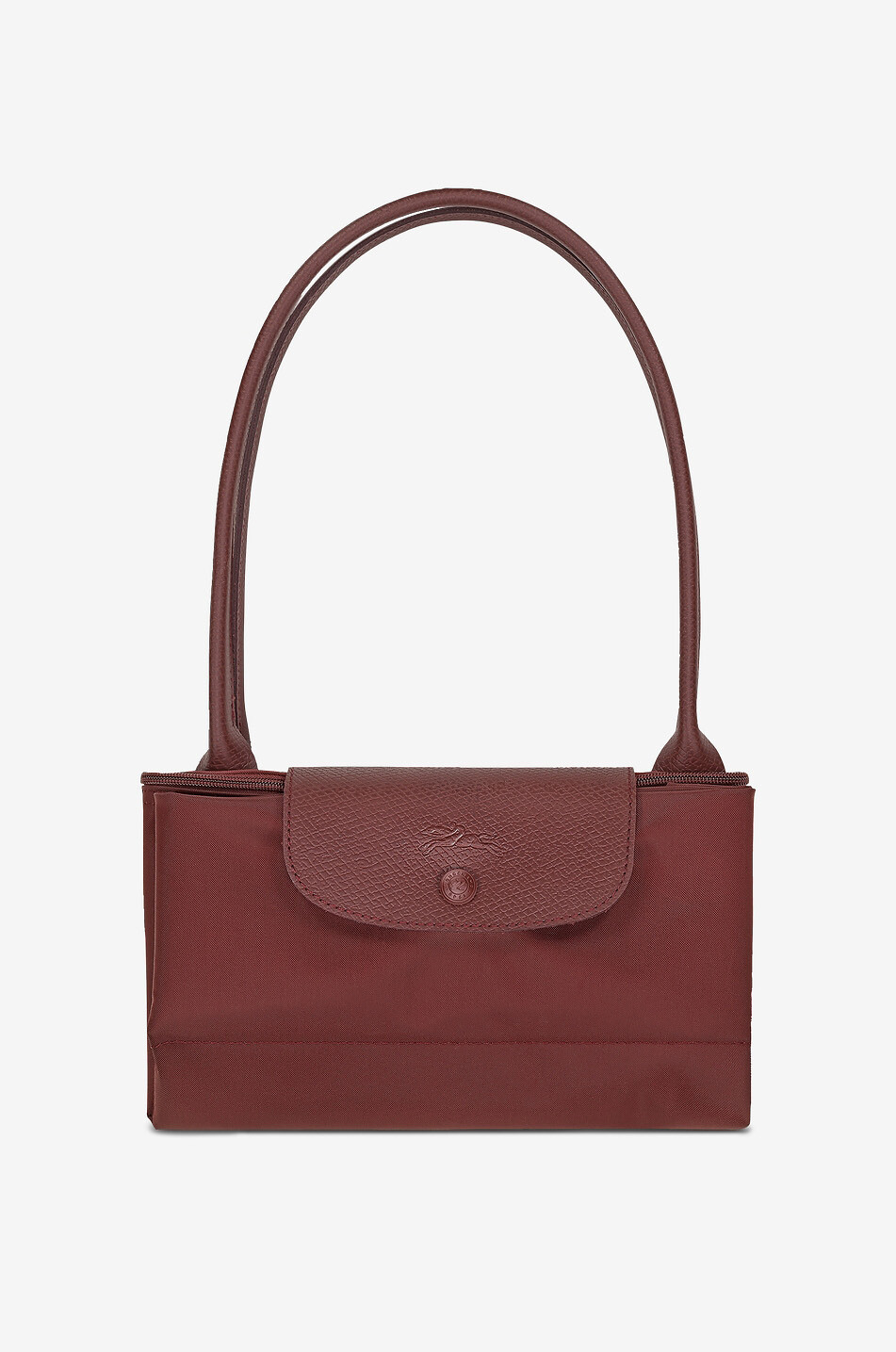 LONGCHAMP Shopper aus Canvas und Leder Le Pliage One L Damen DUNKELROT 7