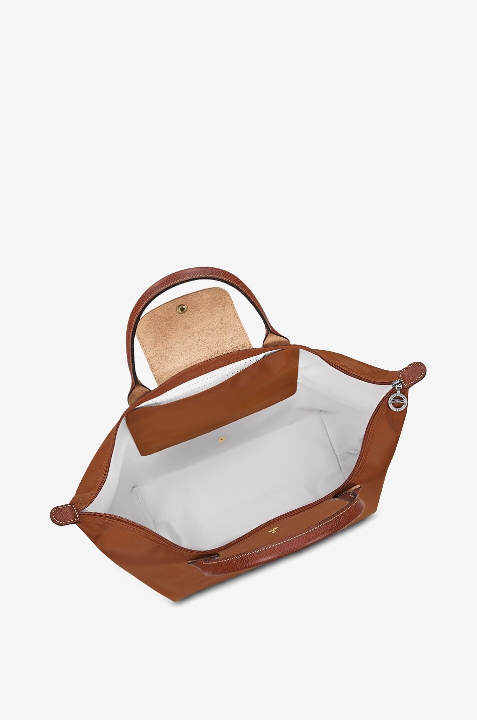 LONGCHAMP Sac cabas en toile et cuir Le Pliage Original L Femme COGNAC 7