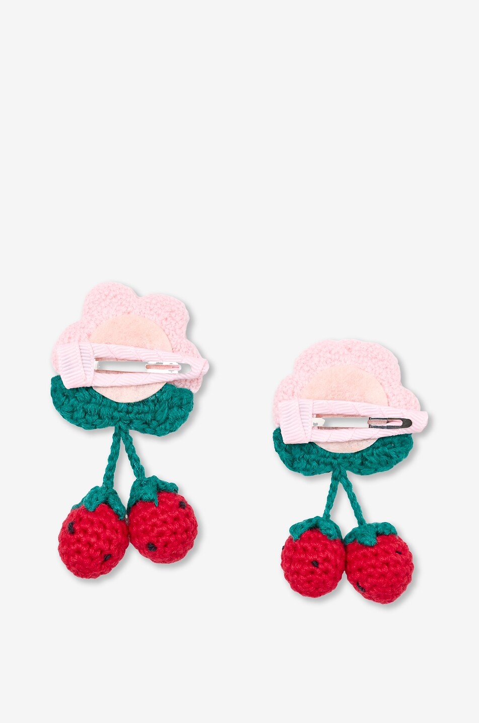 SELF PORTRAIT Flower and strawberry embellished girls' set of 2 hair clips Girl PINK 2