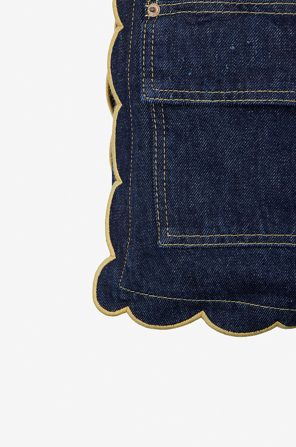 FARM RIO Short en denim à bords festonnés Pleats Femme BLEU FONCE 3