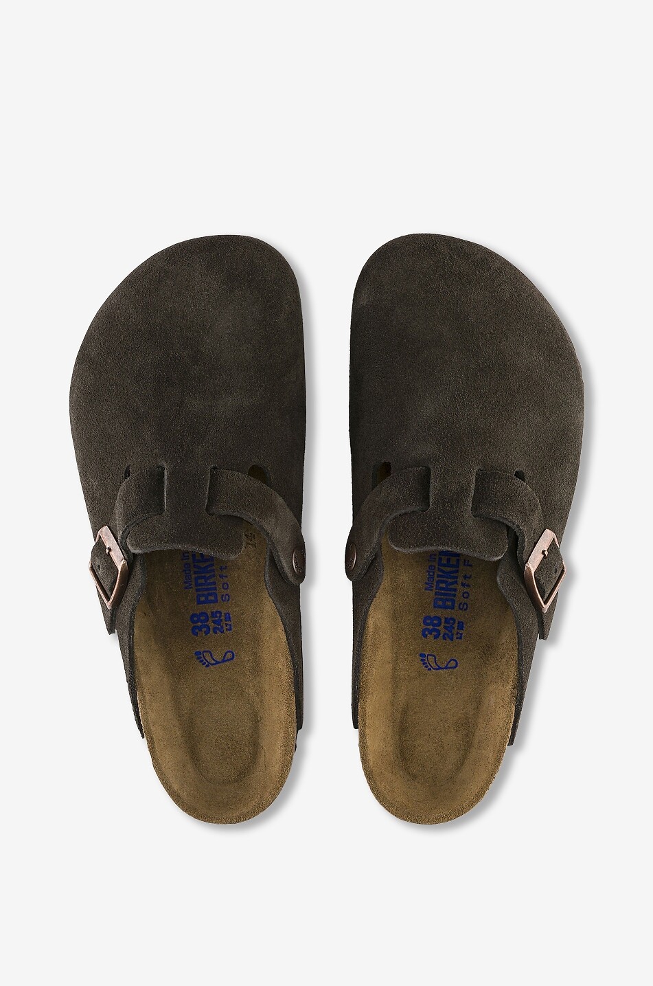 BIRKENSTOCK Boston suede clogs Women DARK BROWN 2