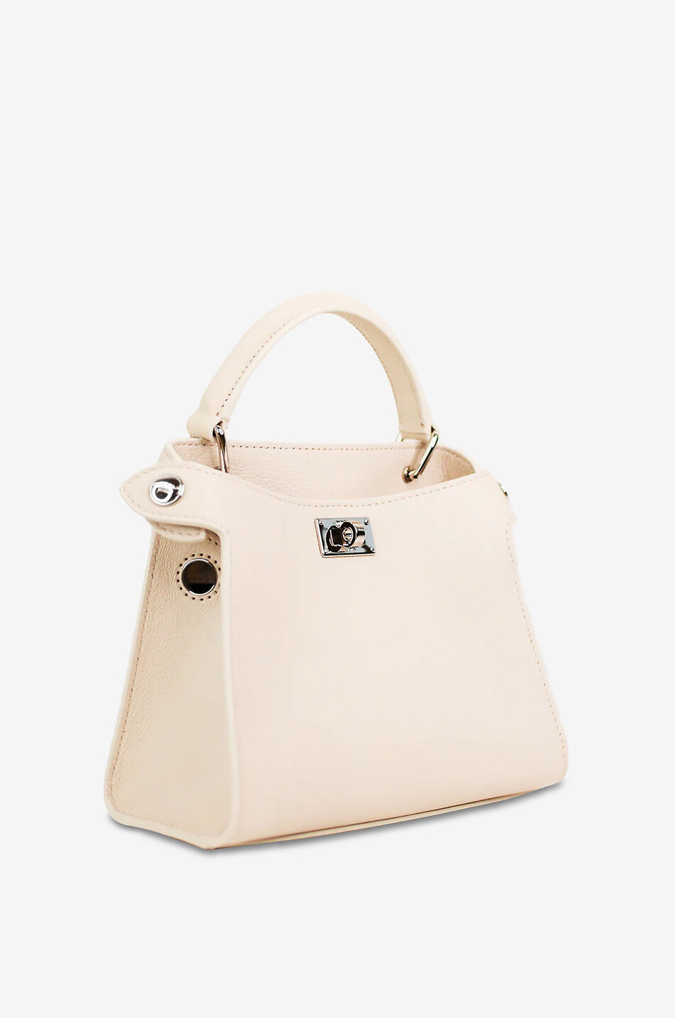 MICHINO Handtasche aus genarbtem Leder Lutece Nano Damen CREMEFARBEN 3