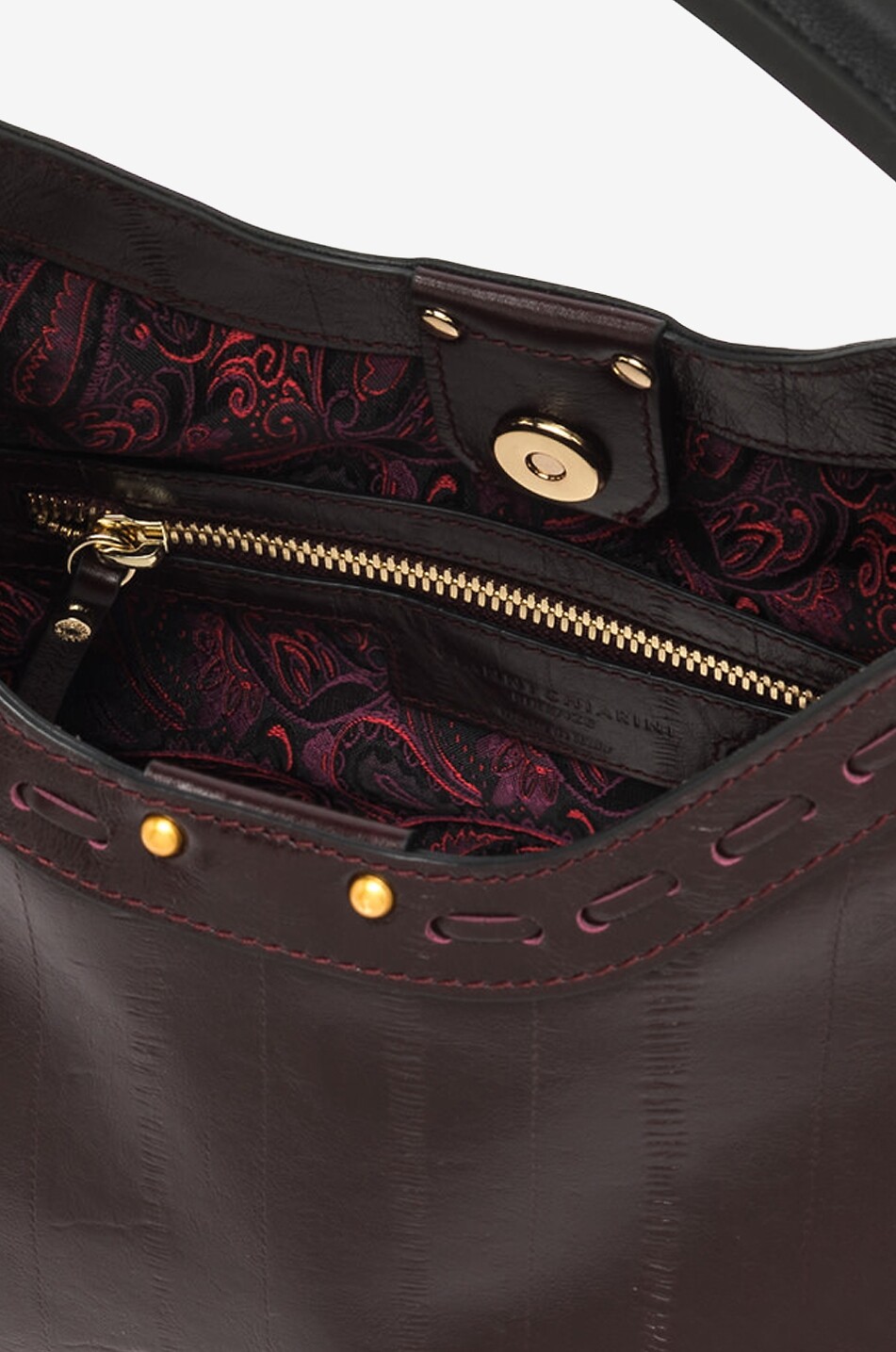 GIANNI CHIARINI Sac à main en cuir effet ntique Aurora Medium Femme ROUGE FONCÉ 4
