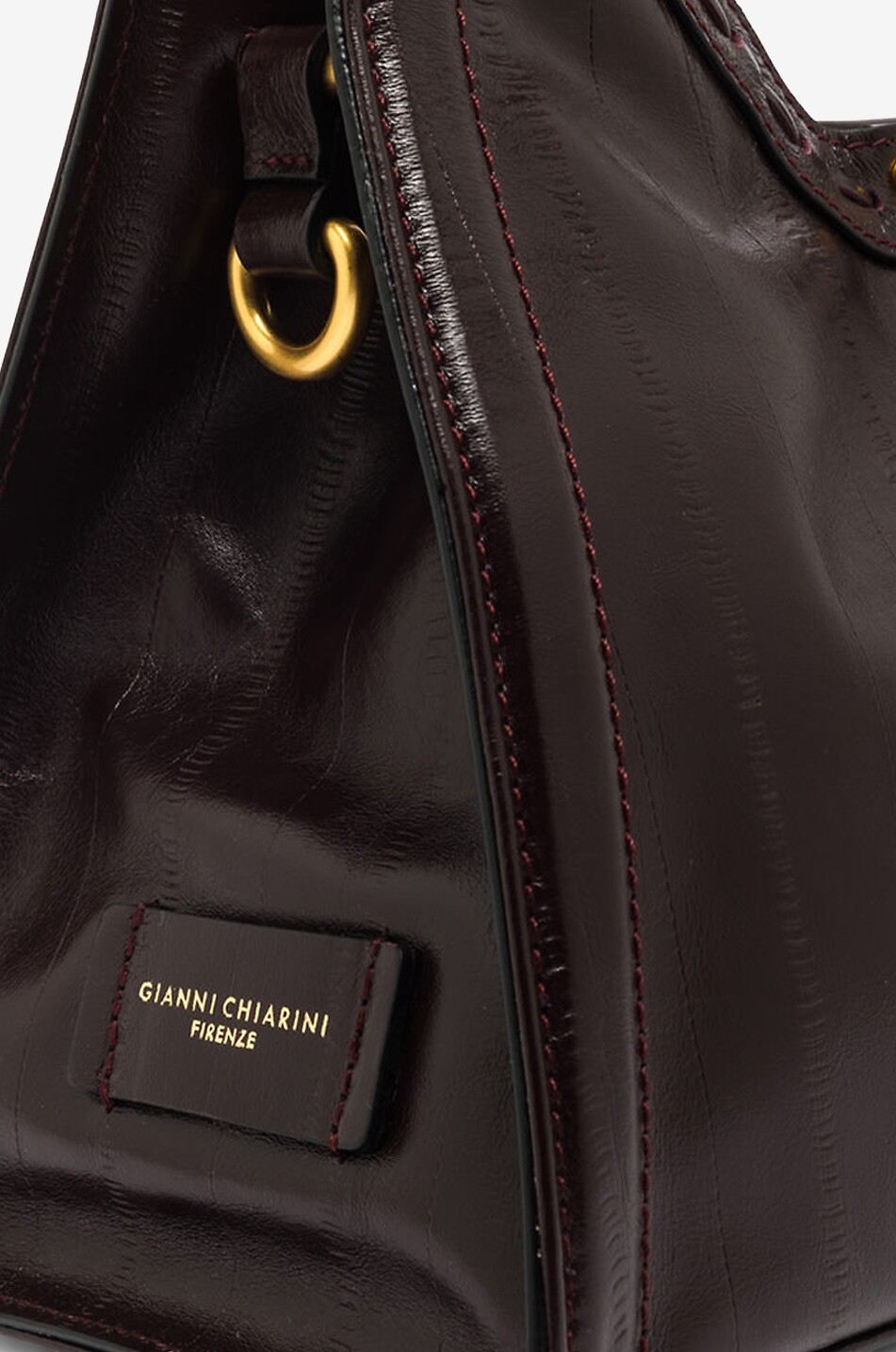 GIANNI CHIARINI Sac à main en cuir effet ntique Aurora Medium Femme ROUGE FONCÉ 5