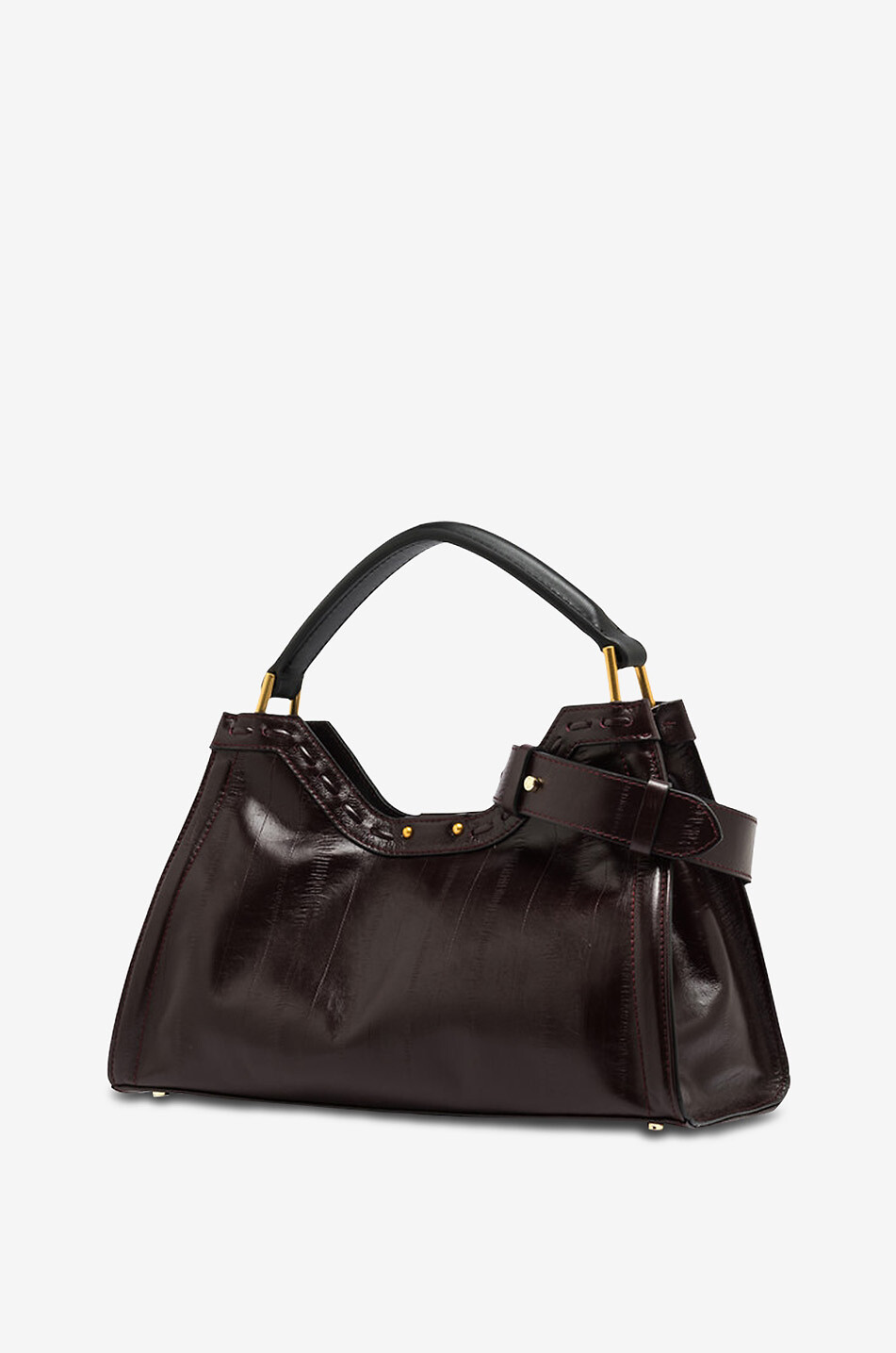 GIANNI CHIARINI Sac à main en cuir effet ntique Aurora Medium Femme ROUGE FONCÉ 3