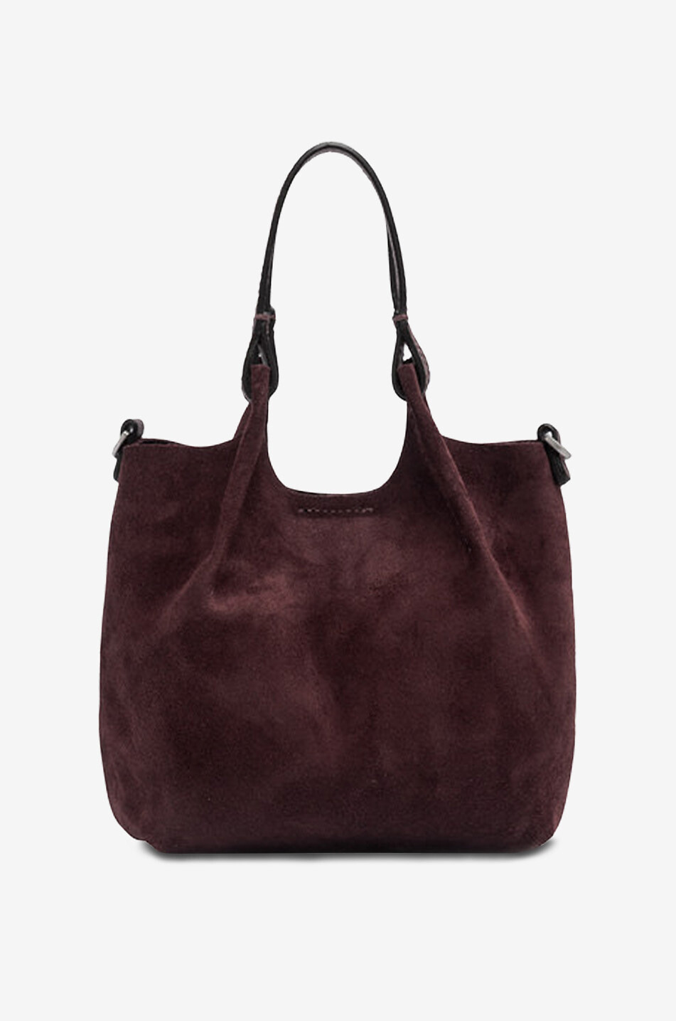GIANNI CHIARINI Shopper aus Veloursleder Dua Small Damen DUNKELROT 3