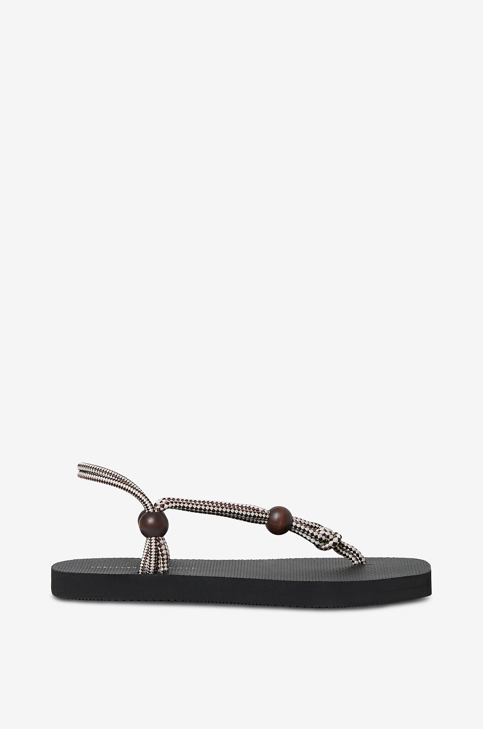 LOEFFLER RANDALL Flache Kordel-Sandalen mit Holzperlen Mika Damen SCHWARZ 2