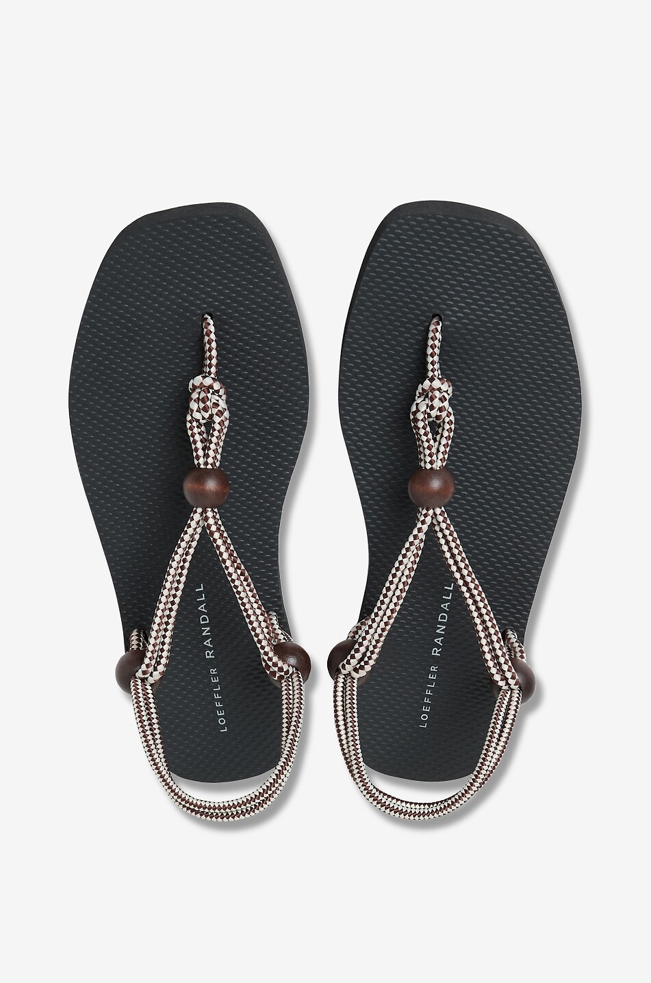 LOEFFLER RANDALL Flache Kordel-Sandalen mit Holzperlen Mika Damen SCHWARZ 4