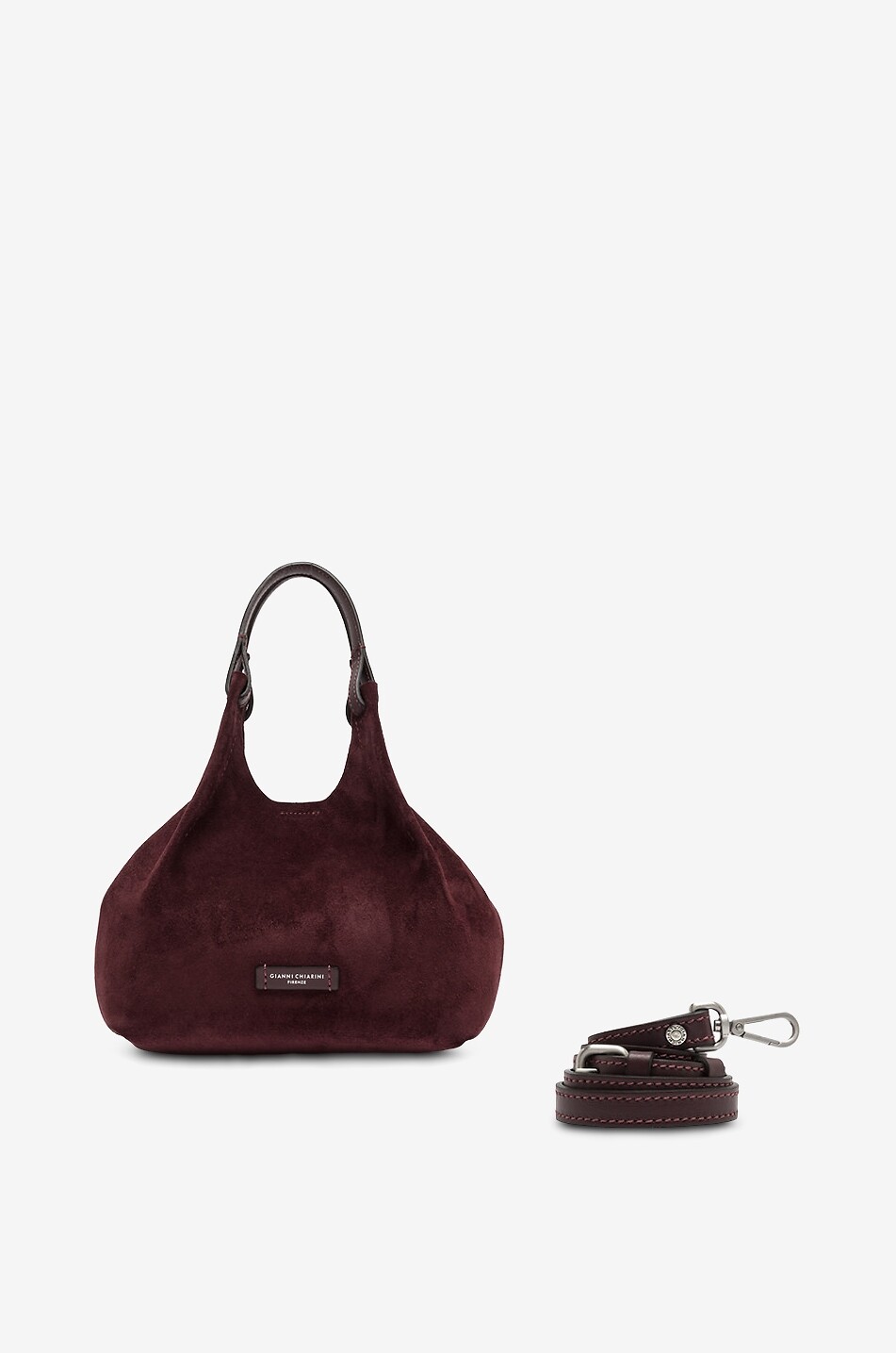 GIANNI CHIARINI Shopper aus Veloursleder mit Mäppchen Dua Medium Damen DUNKELROT 3