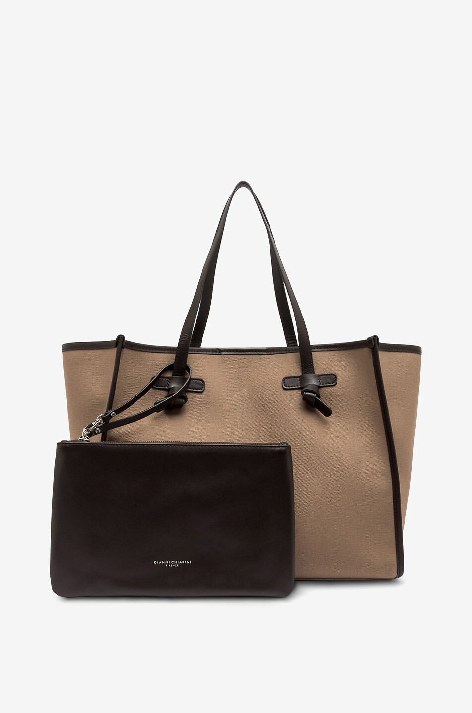 GIANNI CHIARINI Sac cabas en toile et cuir Marcella Large Femme BEIGE 2