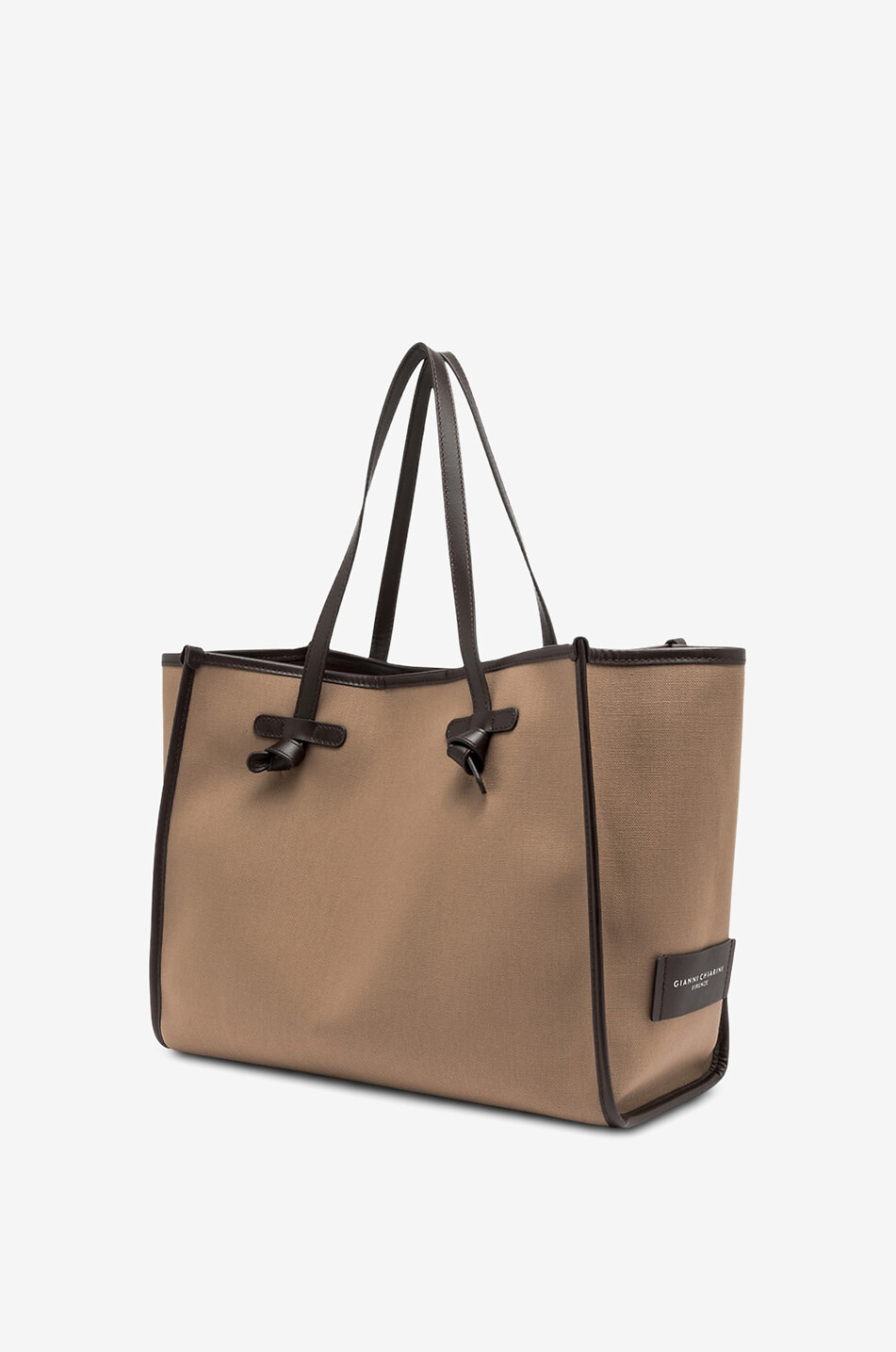 GIANNI CHIARINI Sac cabas en toile et cuir Marcella Large Femme BEIGE 3