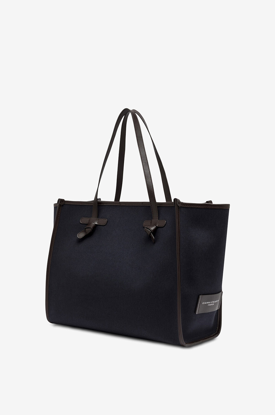 GIANNI CHIARINI Sac cabas en toile et cuir Marcella Large Femme BLEU FONCE 3
