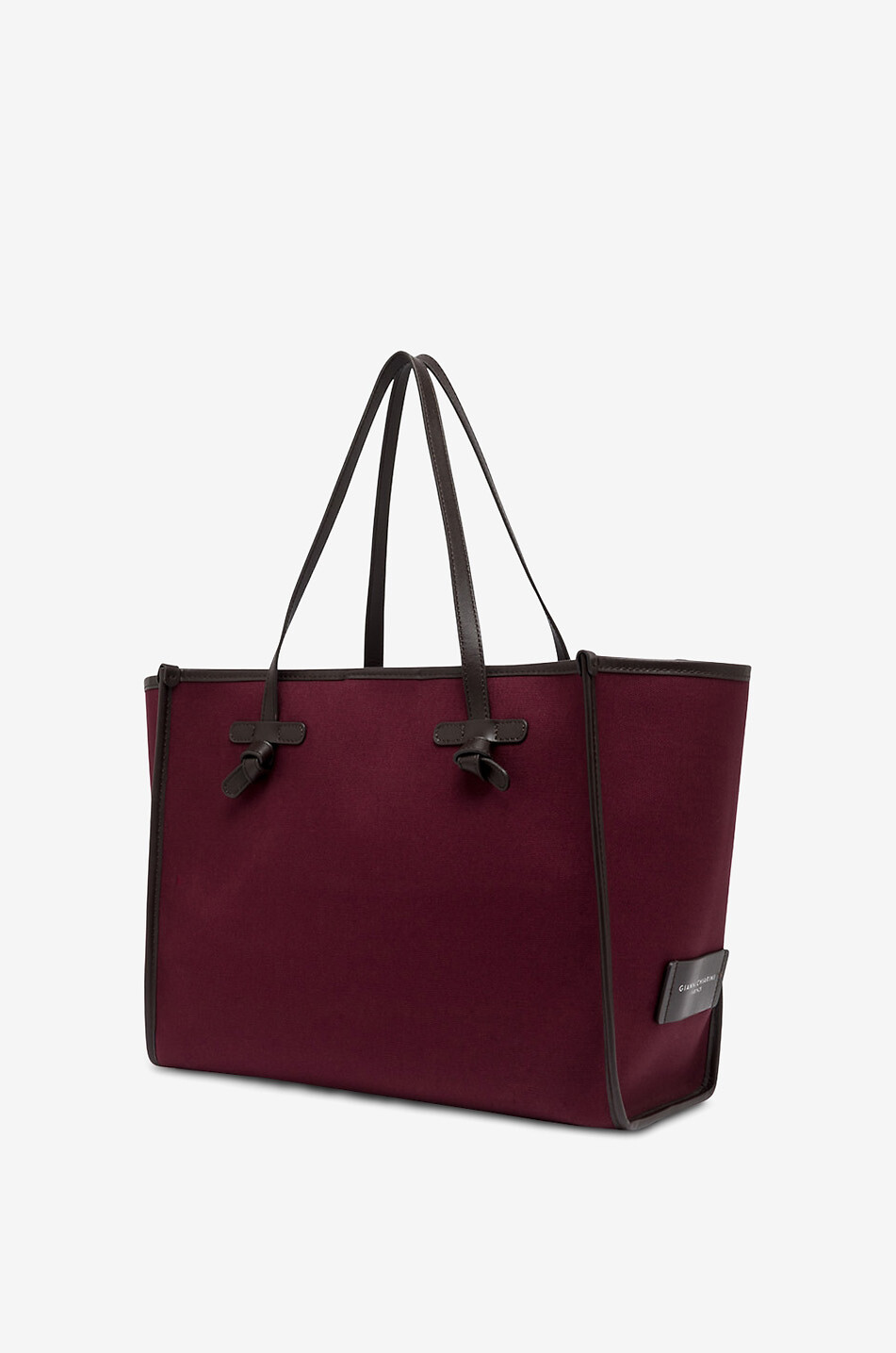 GIANNI CHIARINI Sac cabas en toile et cuir Marcella Large Femme ROUGE FONCÉ 3