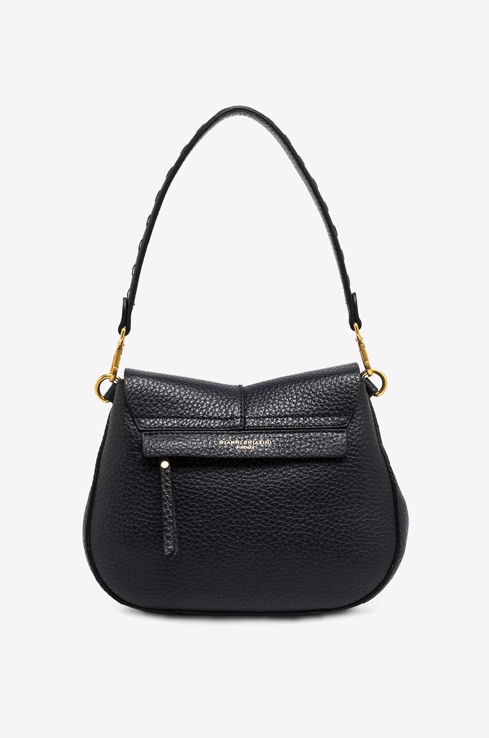 GIANNI CHIARINI Schultertasche aus genarbtem Leder Helena Round Medium Damen DUNKELBLAU 2