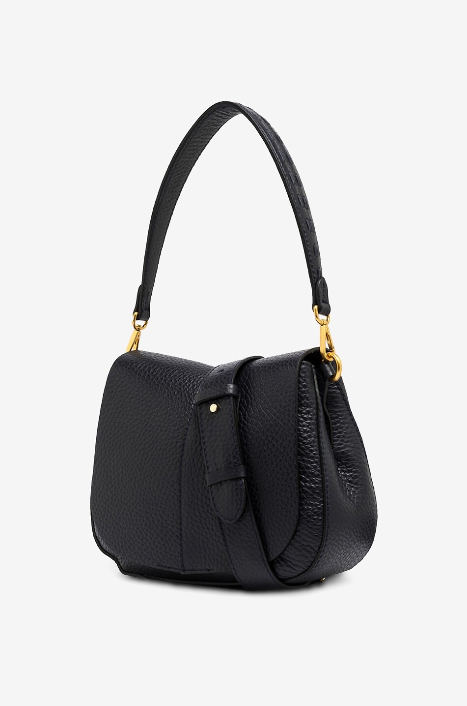GIANNI CHIARINI Schultertasche aus genarbtem Leder Helena Round Medium Damen DUNKELBLAU 3
