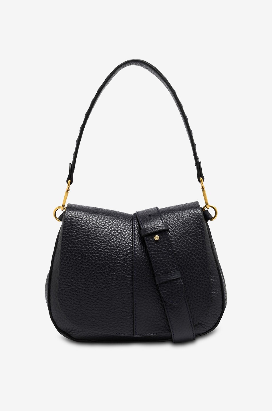 GIANNI CHIARINI Schultertasche aus genarbtem Leder Helena Round Medium Damen DUNKELBLAU 1