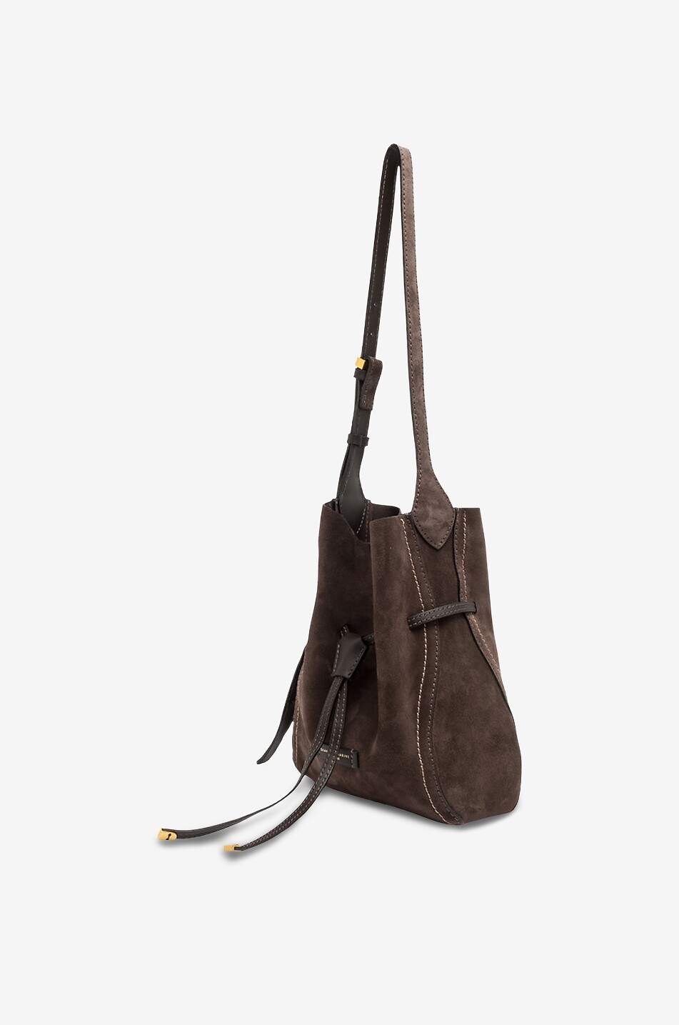 GIANNI CHIARINI Sienna Medium suede shoulder bag Women DARK BROWN 4
