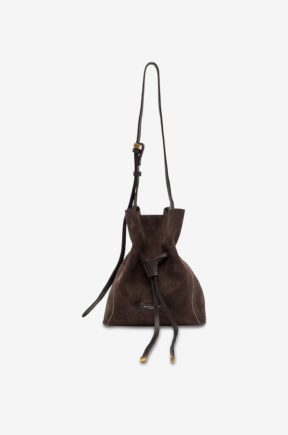 GIANNI CHIARINI Sienna Medium suede shoulder bag Women DARK BROWN 1
