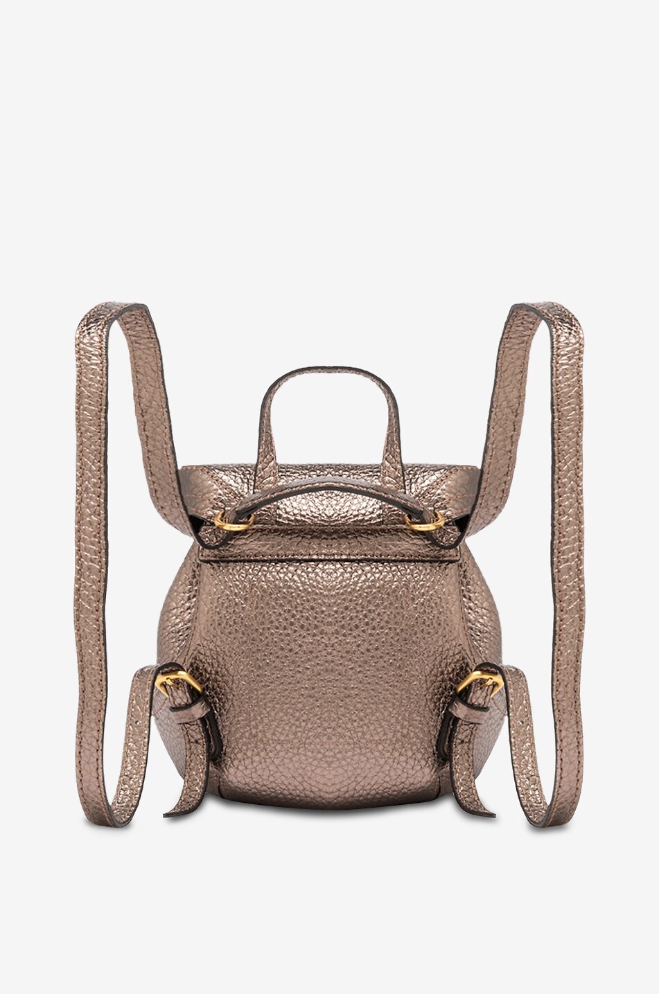 GIANNI CHIARINI Sac à dos en cuir grainé métallisé Violette Small Femme BRONZE 2